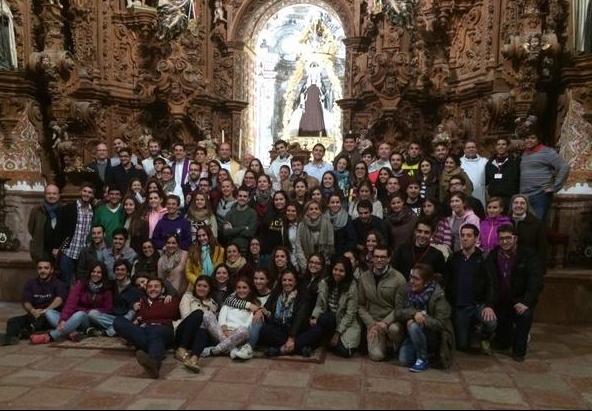 El grupo en la Iglesia del Carmen de Antequera