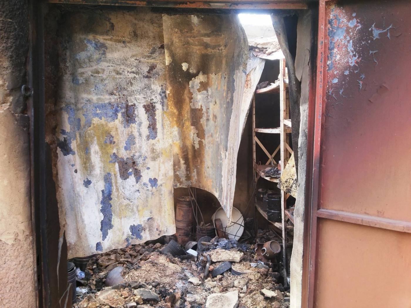 Estado en que quedó el convento y la escuela tras el ataque