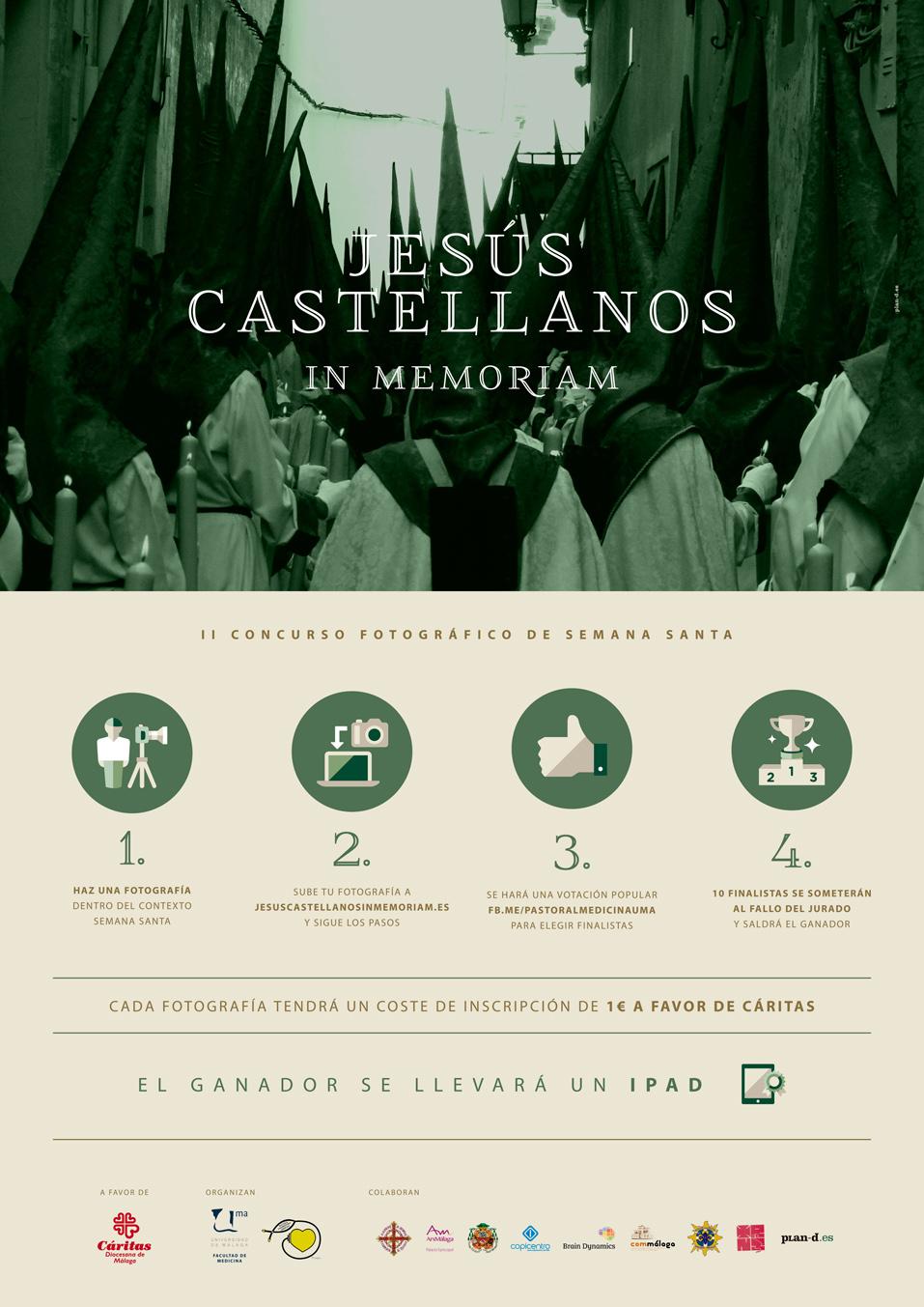 Cartel del II Concurso de Fotografía de Semana Santa Jesús Castellanos "In memoriam"