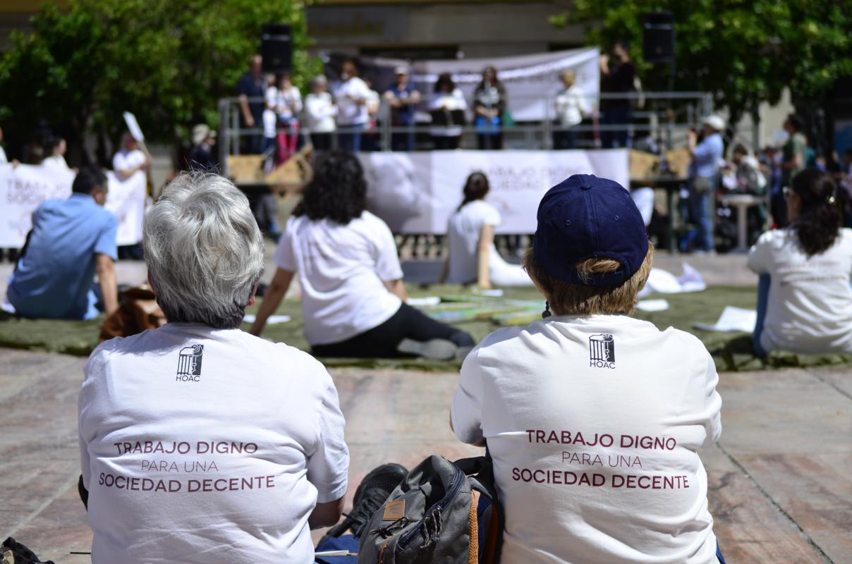 Manifestación de la HOAC de Andalucía en el centro de Málaga