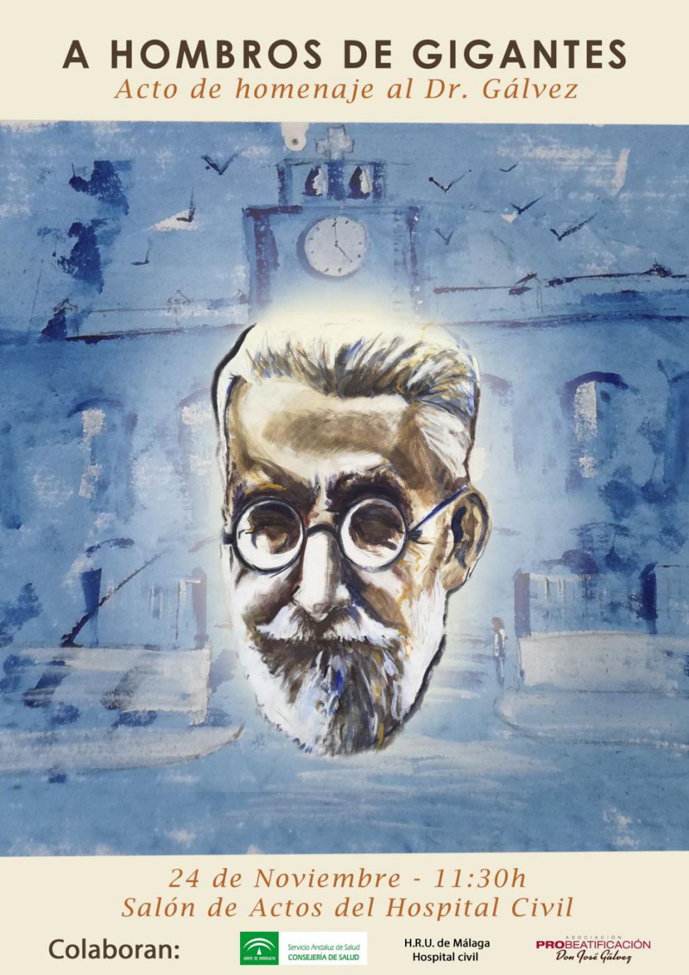 Cartel del acto de homenaje al Dr. Gálvez en el Hospital Civil