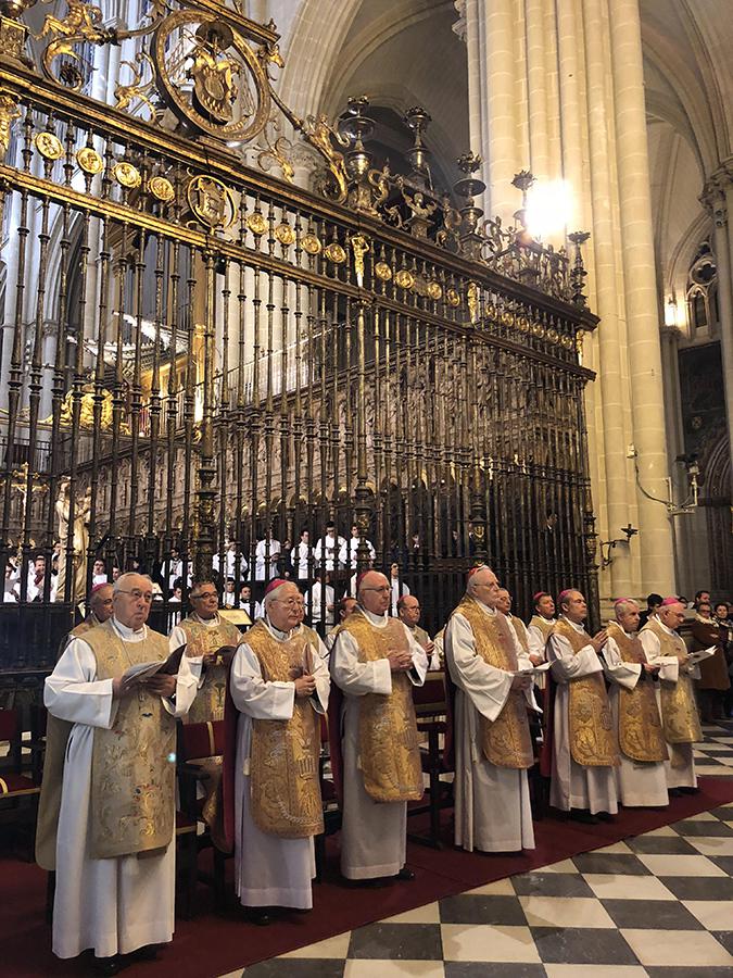 Momento de la celebración en rito hispano-mozárabe en la Catedral de Toledo por la fiesta de San Ildefonso