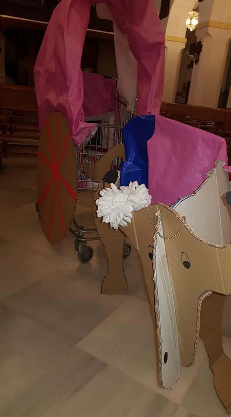 Carreta del "Rocío" organizado en el Campamento Diocesano de los niños y adolescentes del arciprestazgo Archidona-Campillos