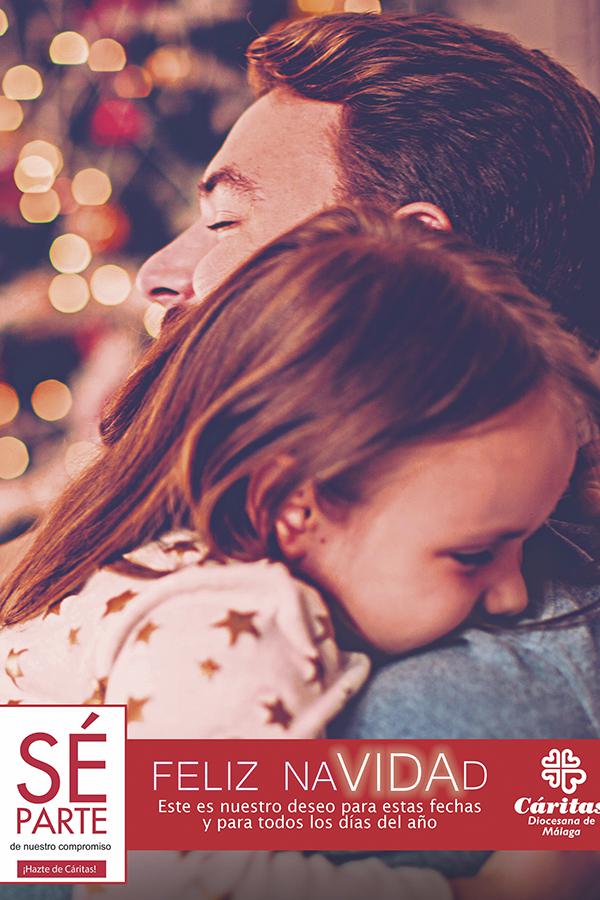 Cartel de la campaña de Navidad de Cáritas "Sé parte"