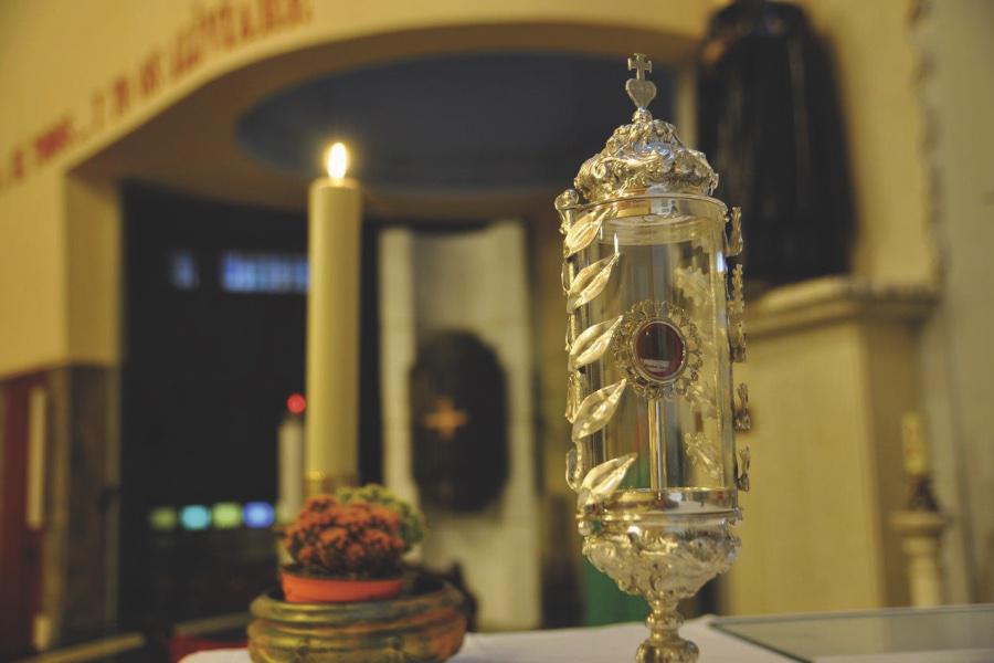 Reliquia de Santa María Goretti que se venera en la parroquia del mismo nombre