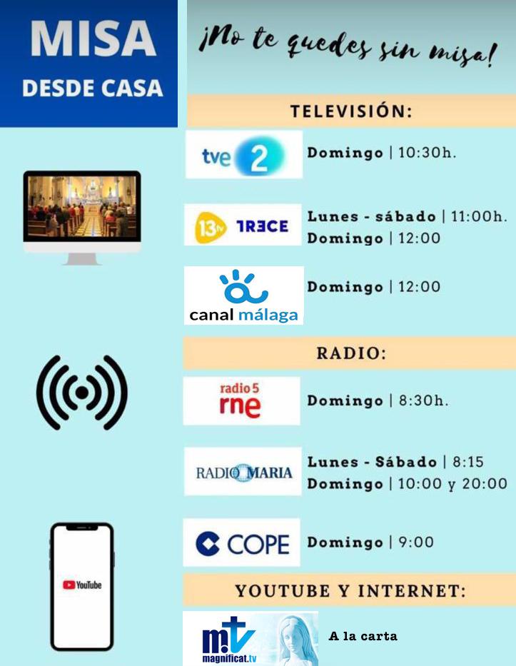 Cómo seguir la Misa desde Málaga y Melilla en radio y televisión
