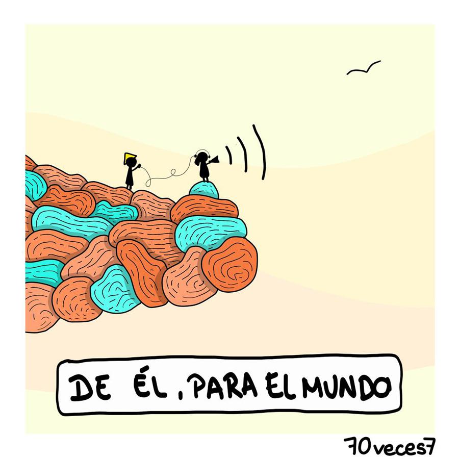 Dibujo de Enrique Mateo dedicado al programa "Iglesia Noticia" de Cope Málaga