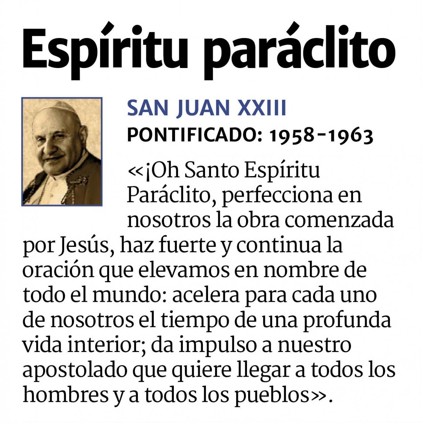 San Juan XXIII, sobre el Espíritu Santo