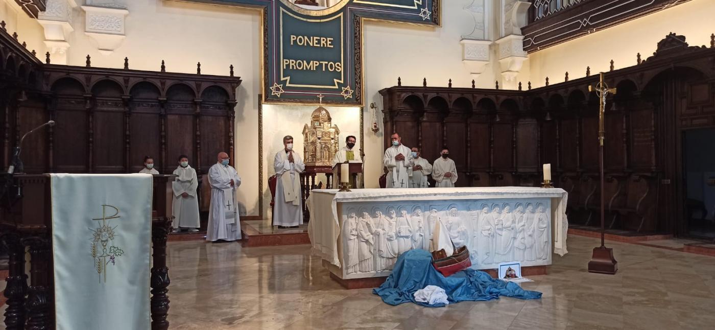 El Seminario Menor participó en la procesión con la imagen del beato Duarte por las calles de Yunquera