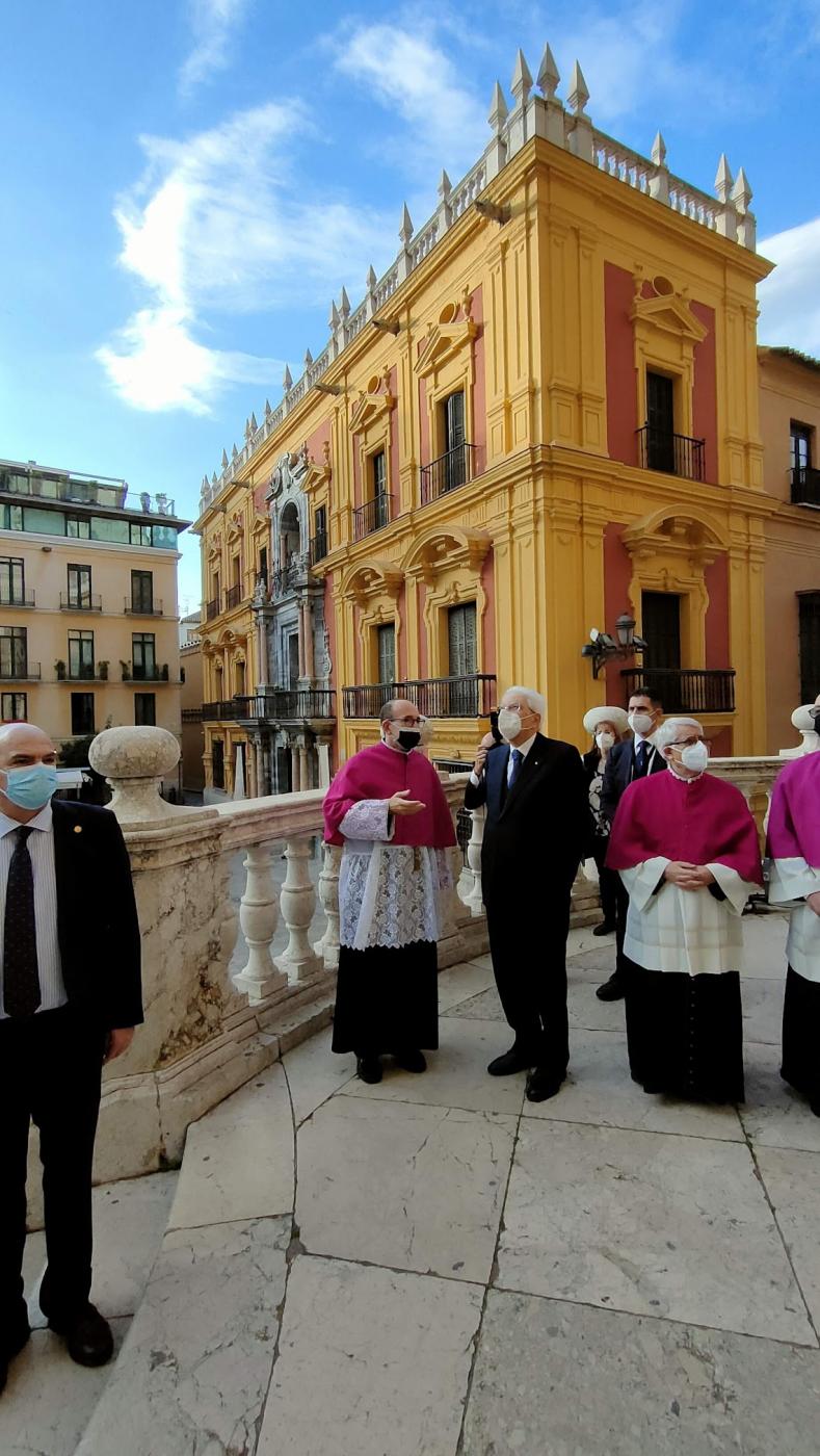 Visita del presidente italiano Sergio Mattarella a la Catedral de Málaga