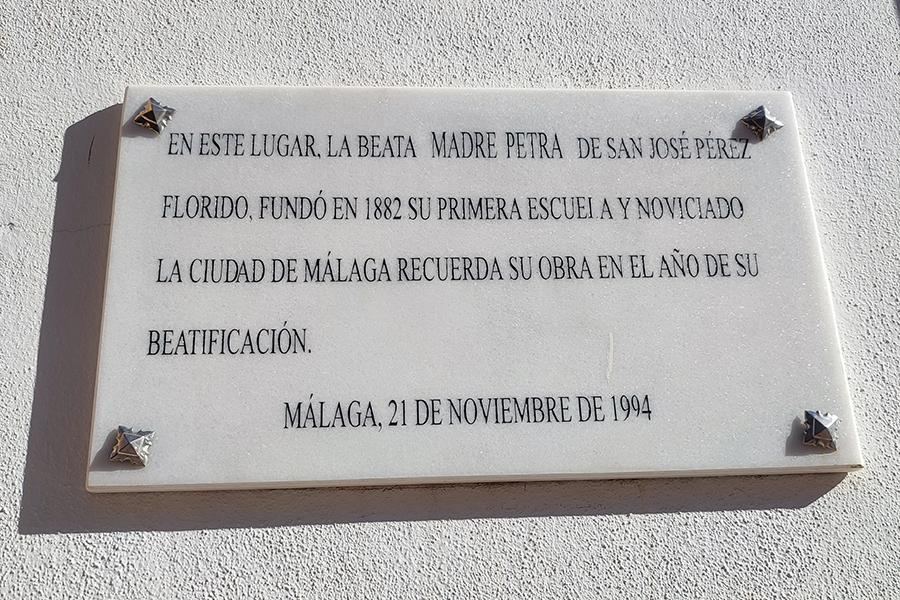 «Madre Petra abrió el primer noviciado en el barrio de Huelin»