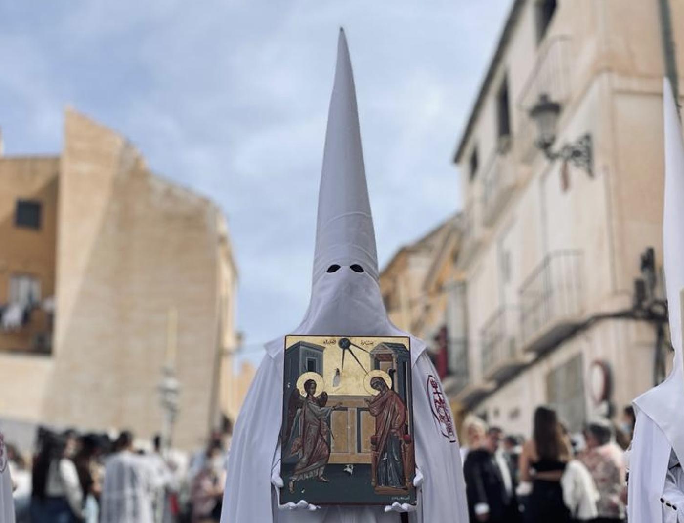 Participación del icono en la Estación Penitencial de la hermandad de Jesús Nazareno de la Salutación y María Stma. del Patrocinio, Reina de los Cielos