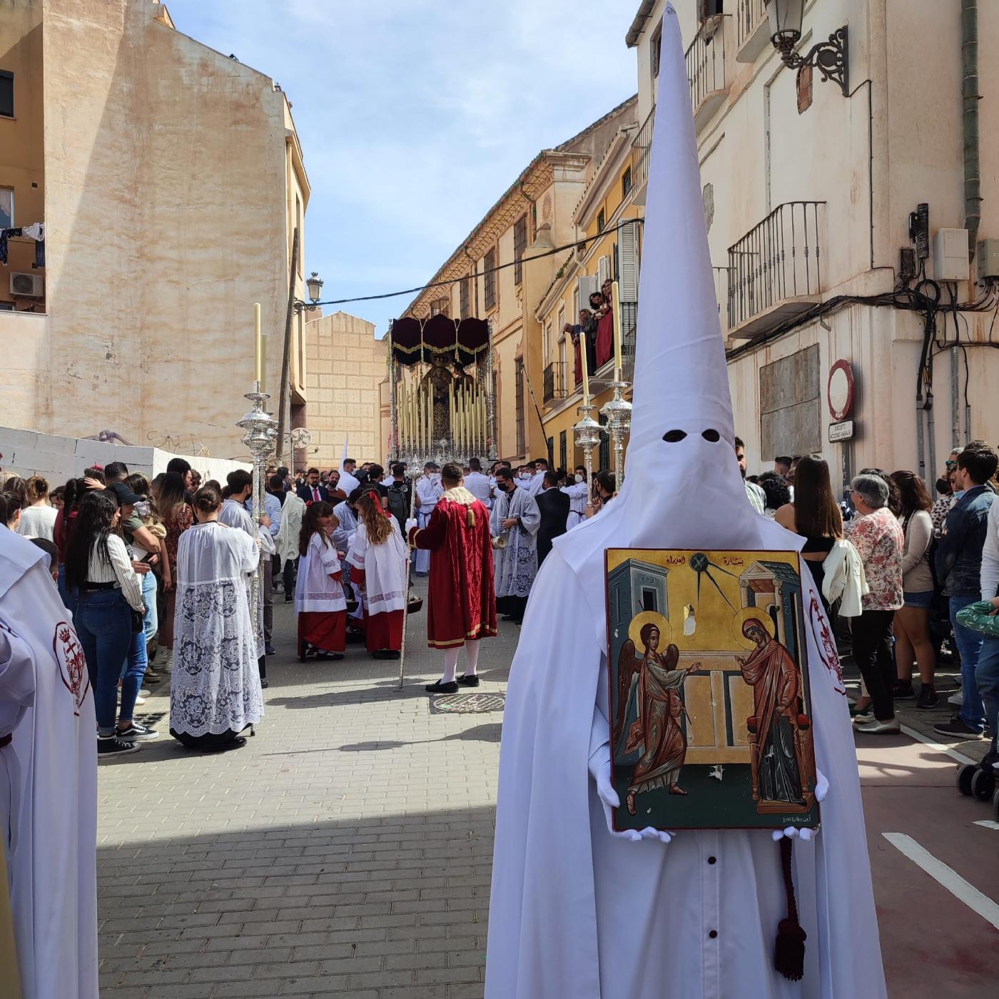 Participación del icono en la Estación Penitencial de la hermandad de Jesús Nazareno de la Salutación y María Stma. del Patrocinio, Reina de los Cielos