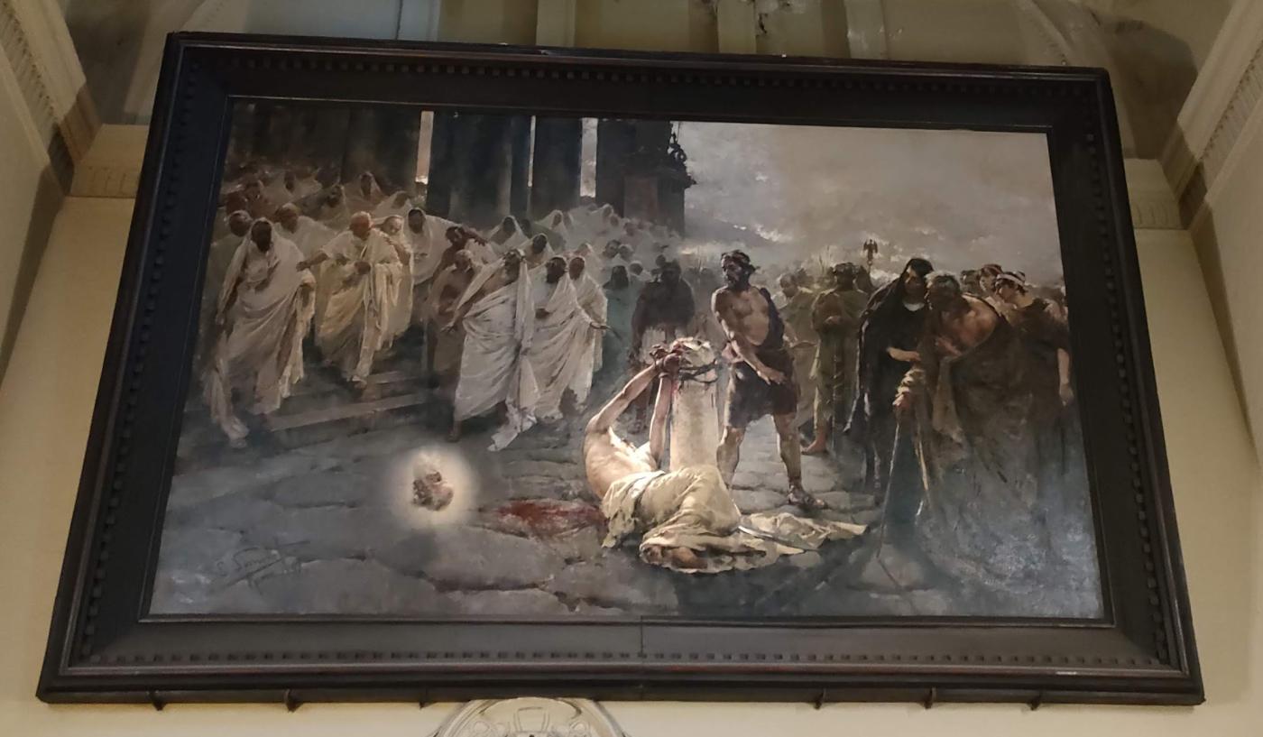 La 'Decapitación de San Pablo' en la Catedral de Málaga, antes de la instalación de los andamios