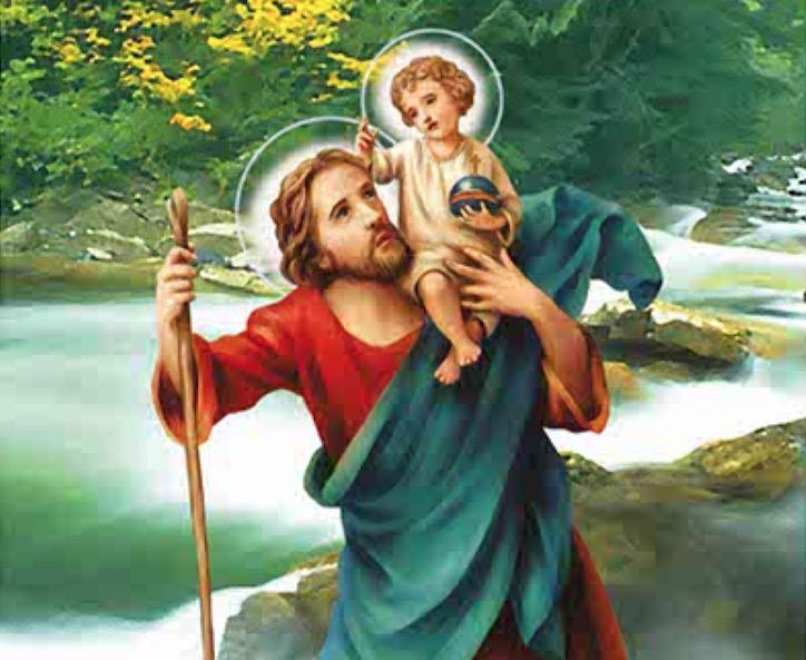 «San Cristóbal, un santo sobre ruedas, el que lleva a Cristo»