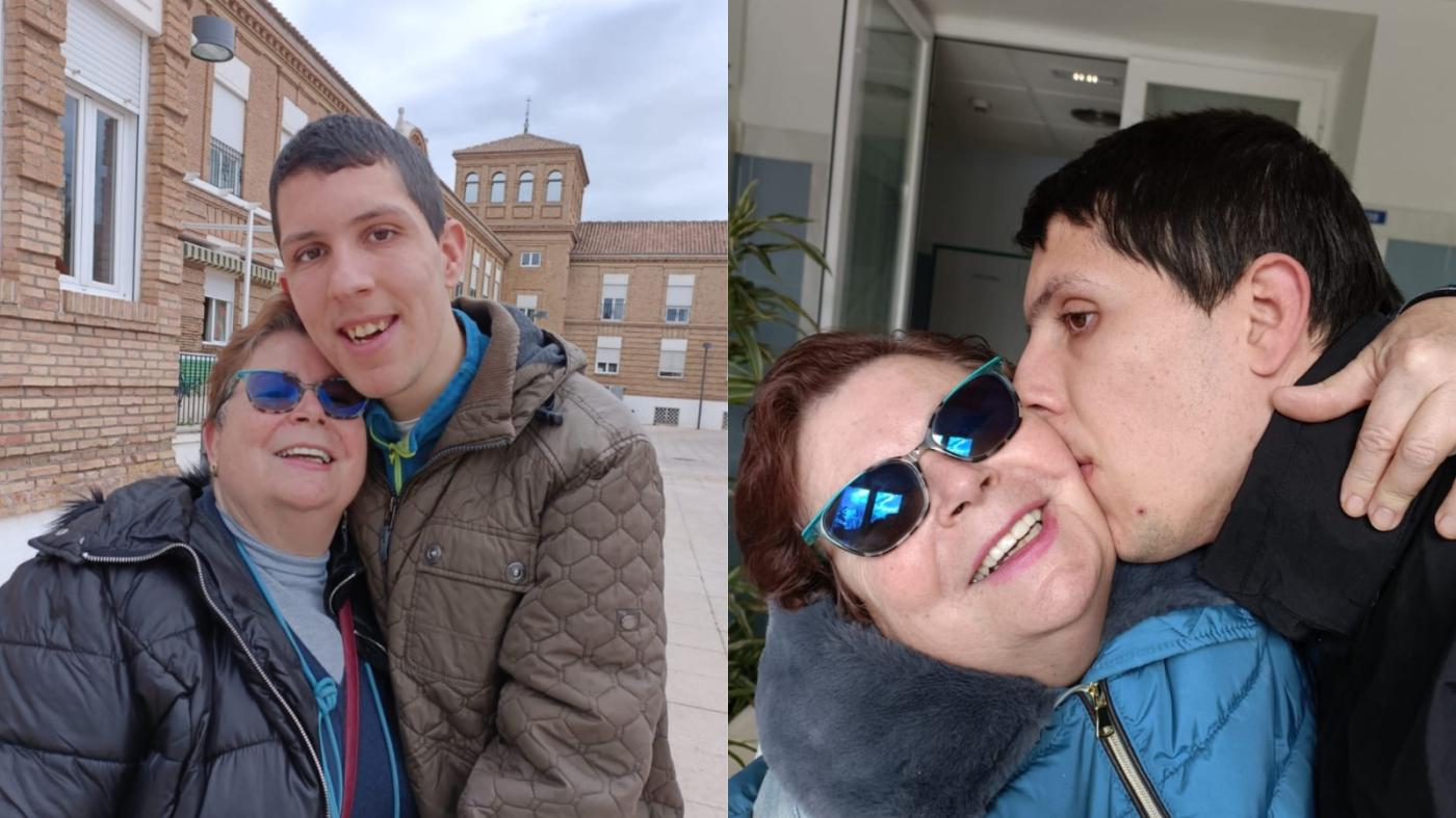 María Pilar López junto a su hijo Quique