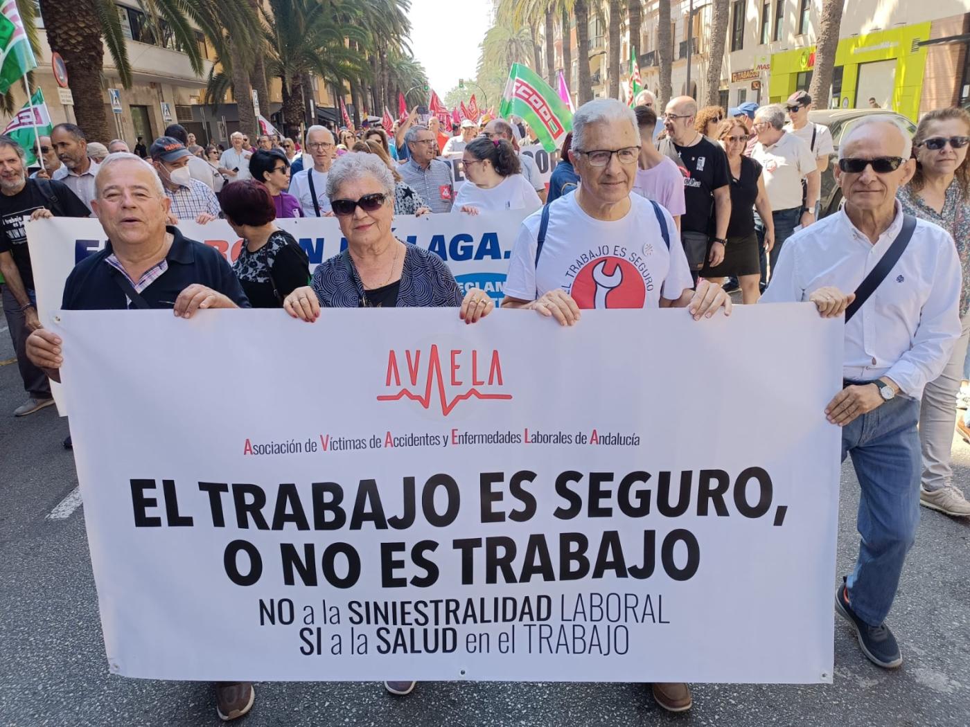 Avaela, en una manifestación en Málaga