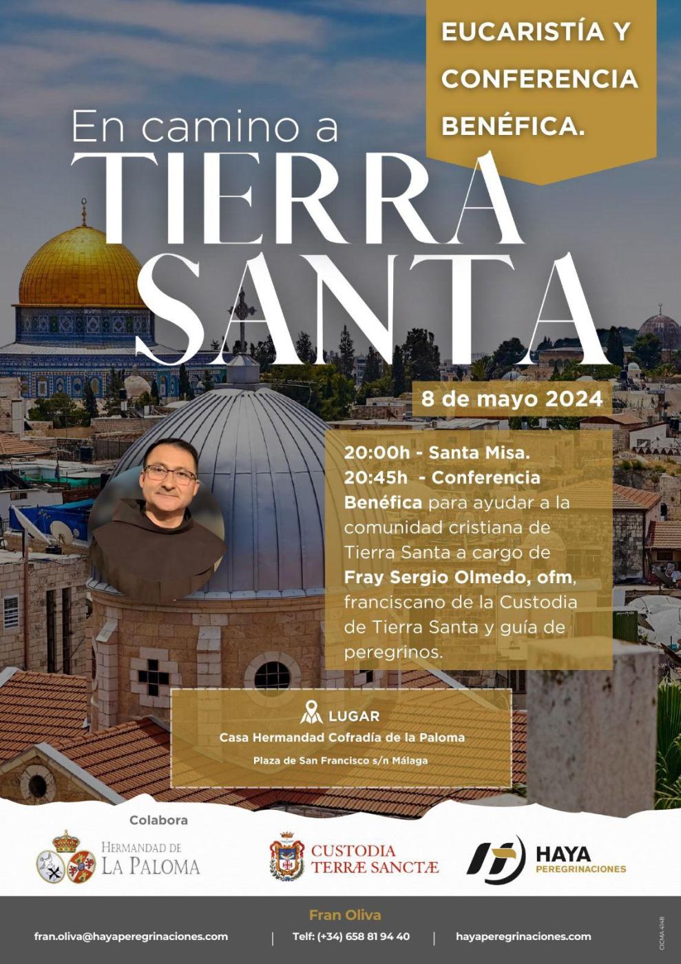 8 MAYO. Conferencia benéfica con Tierra Santa