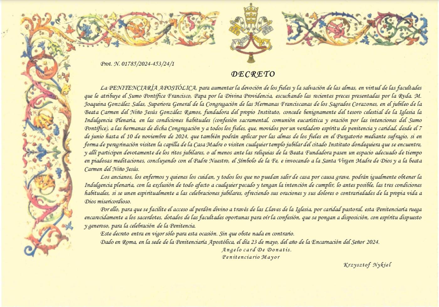 Tiempo jubilar por el aniversario del nacimiento de beata Madre Carmen