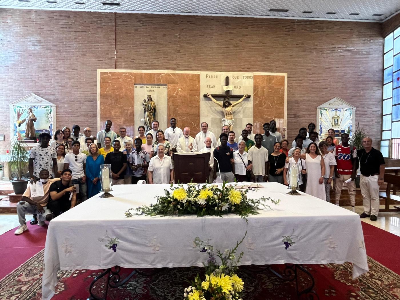 Misa de apertura de la Casa San Juan, el 9 de septiembre, presidida por el P. Luis Callejas, director de la Fundación La Merced Migraciones