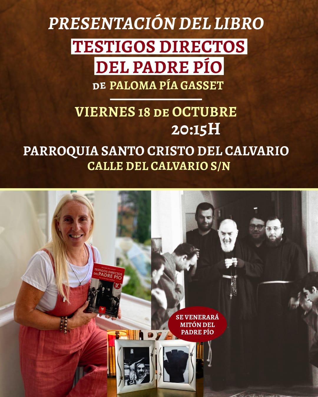 La parroquia del Calvario acoge la presentación de un libro sobre el padre Pío