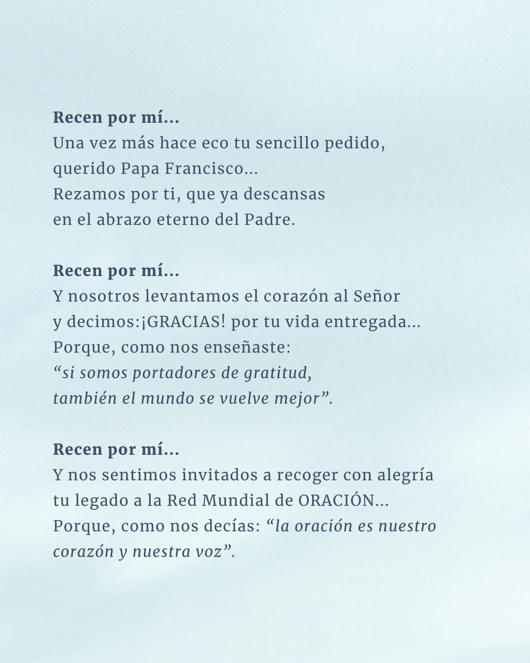 Los protagonistas de sus intenciones de oración dan las gracias a Francisco