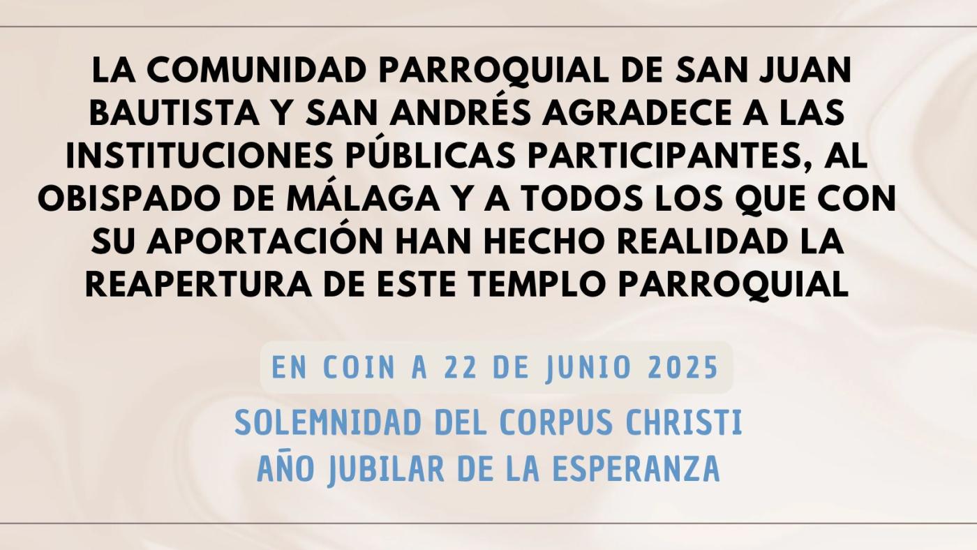El templo de San Andrés Apóstol, en Coín, reabre sus puertas