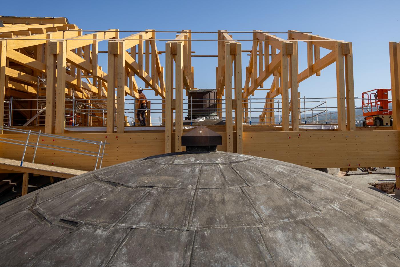 Visita a las obras de las cubiertas de la Catedral de la Diputación Provincial y Fundación Unicaja