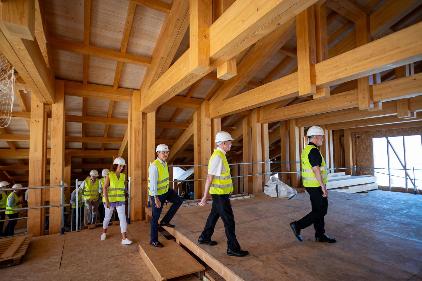 Visita a las obras de las cubiertas de la Catedral de la Diputación Provincial y Fundación Unicaja