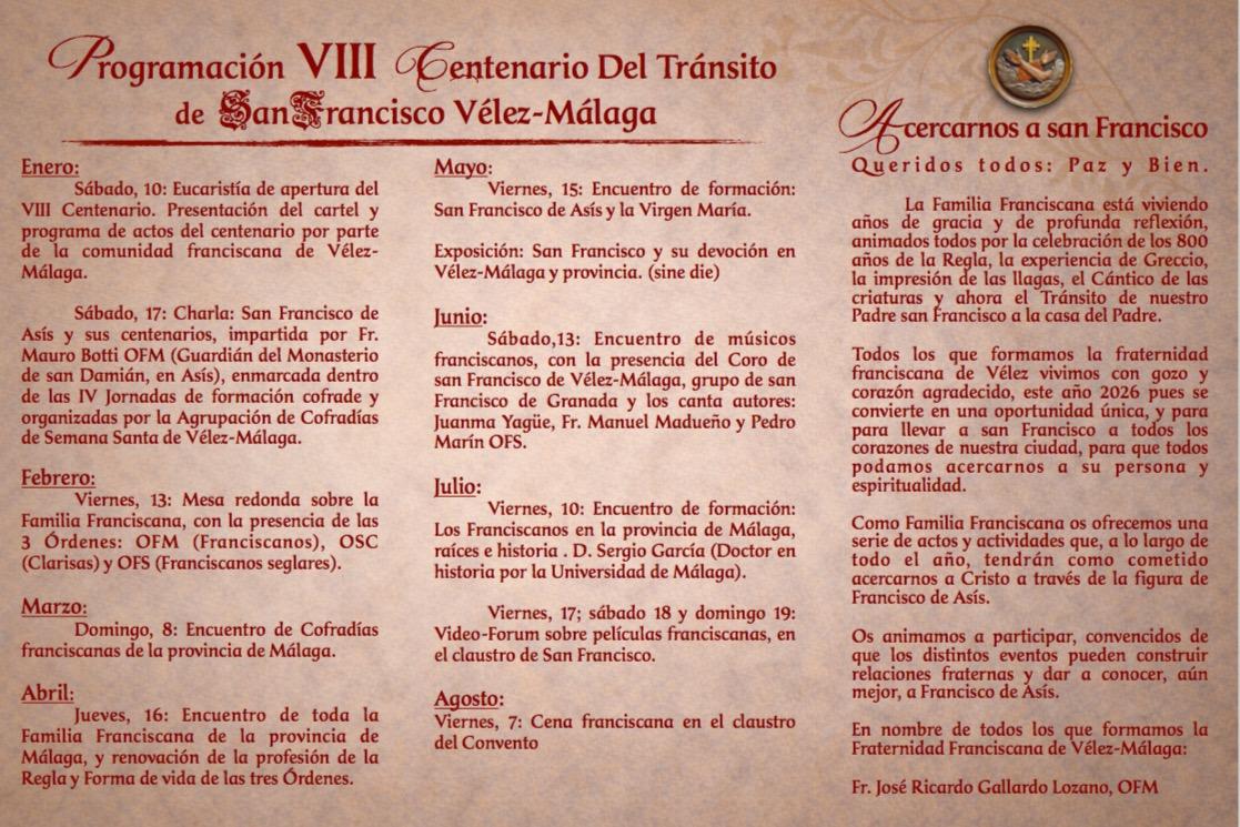 Programa de actos del Centenario en Vélez-Málaga parte 2